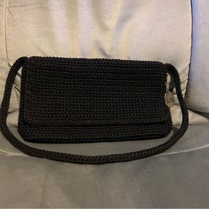 The Sak Crochet Black Foldover Boho
Shoulder Purse with Bag Charm 9inches